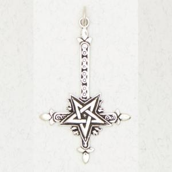 Upside Down Cross with Upside Down Pentacle